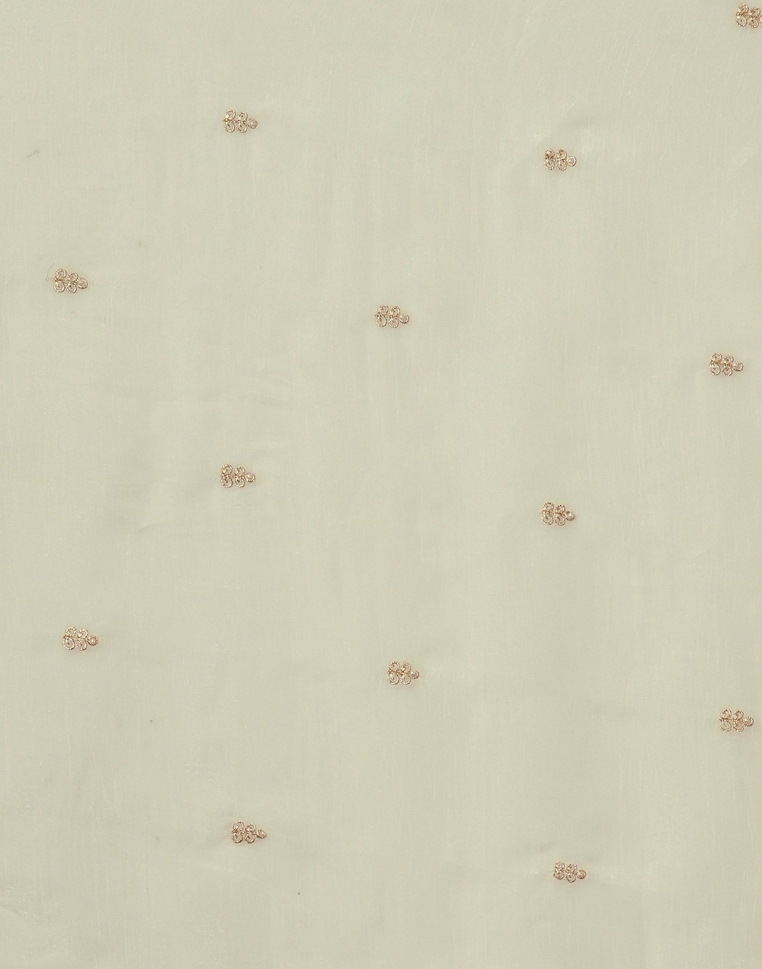 Cream Shimmer Pearl Work Embroidery Saree