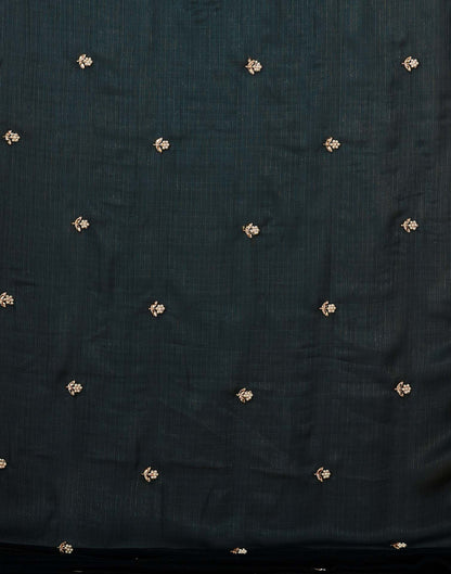 Rama Green Shimmer Pearl Work Embroidery Saree