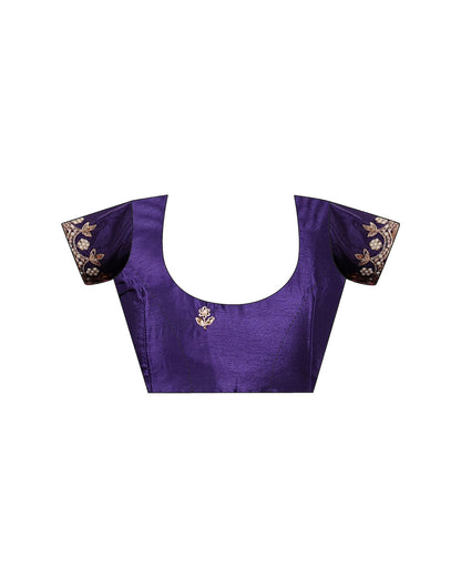 Lavender Shimmer Pearl Work Embroidery Saree