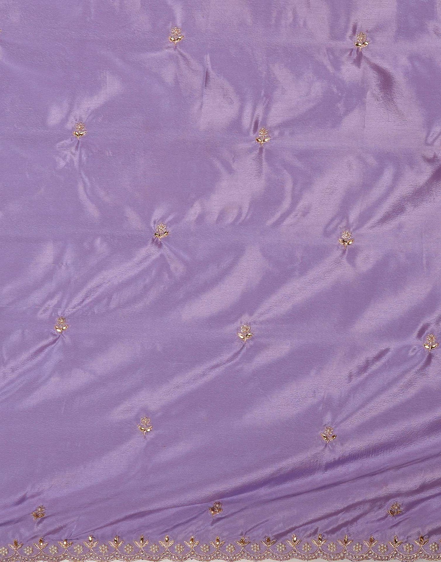 Lavender Shimmer Pearl Work Embroidery Saree