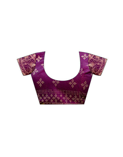 Dark Purple Tissue Silk Stone Work Swarovski Saree
