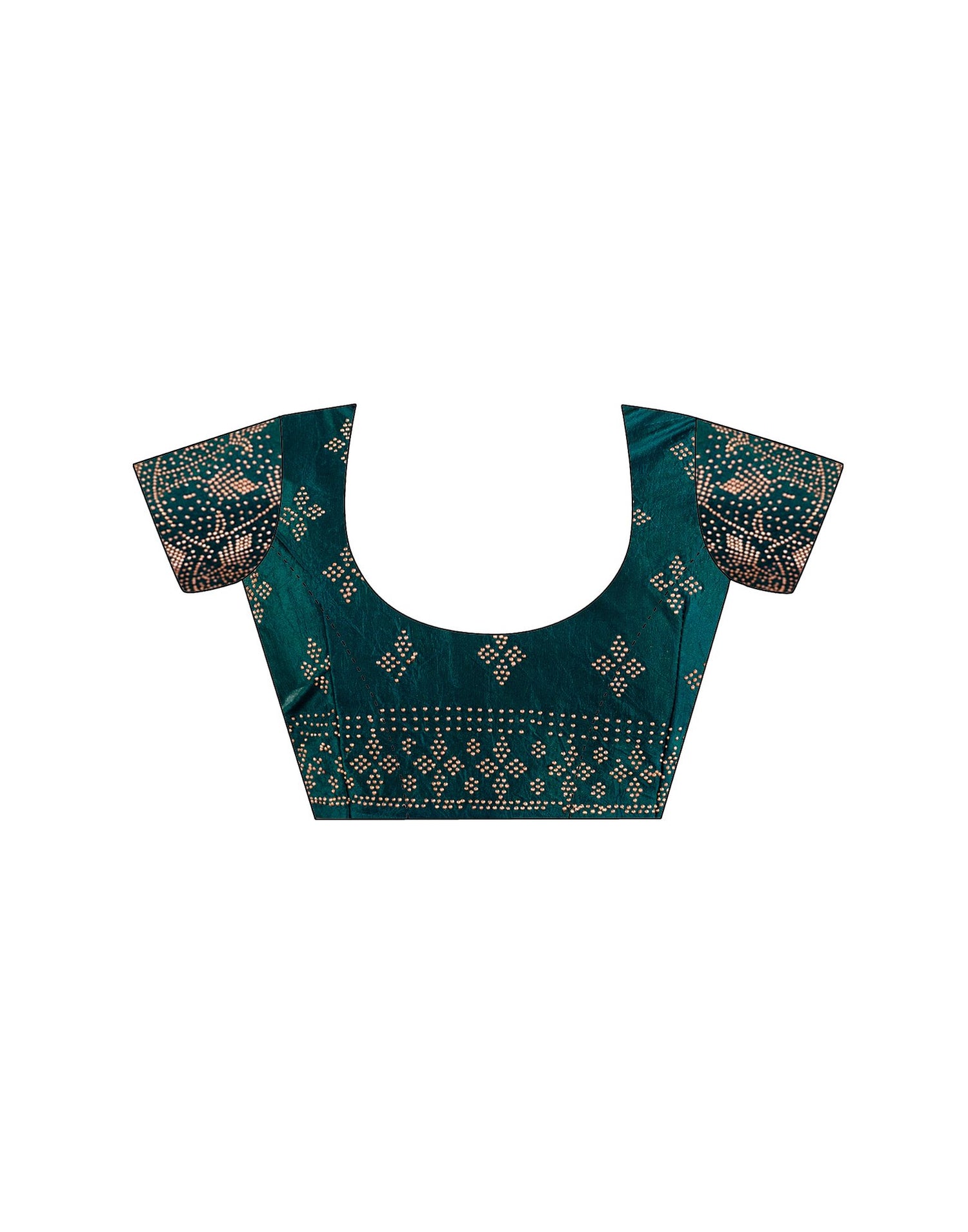 Dark Teal Blue Tissue Silk Stone Work Swarovski Saree