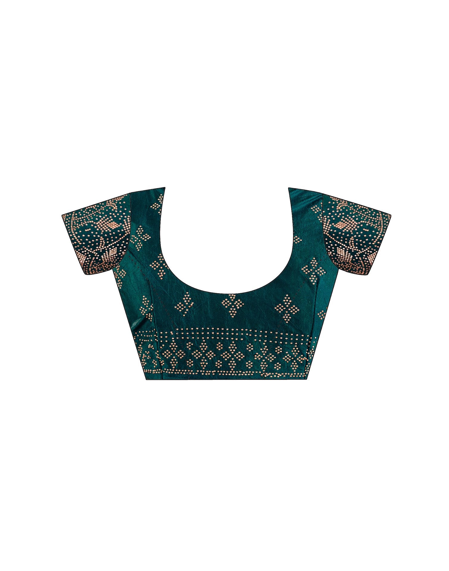 Dark Teal Blue Tissue Silk Stone Work Swarovski Saree