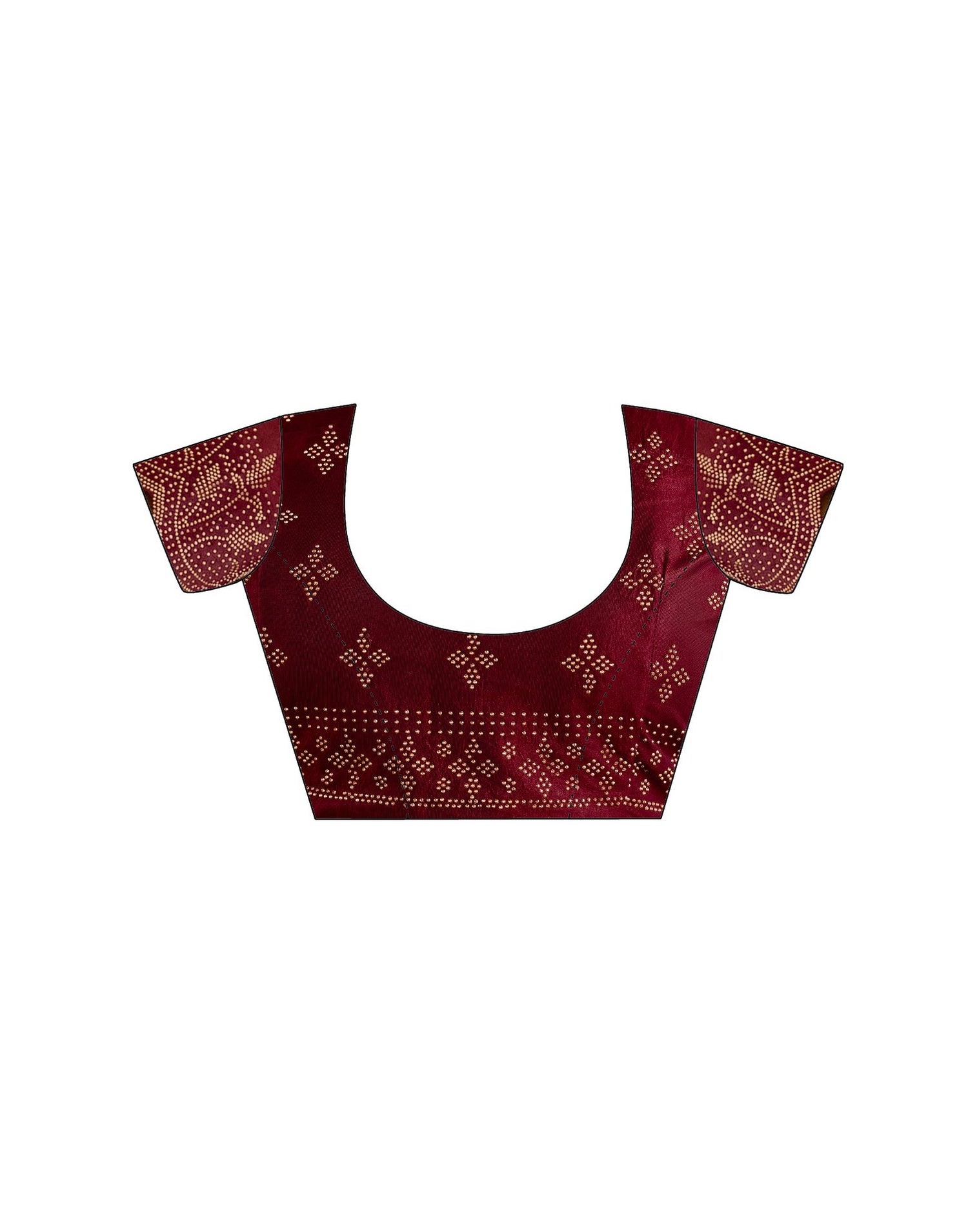 Maroon Tissue Silk Stone Work Swarovski Saree