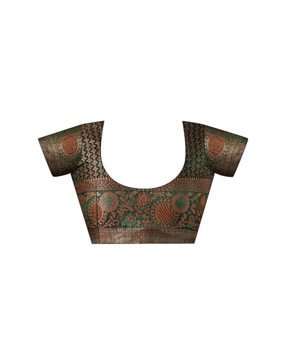 Dark Green Silk Woven Saree