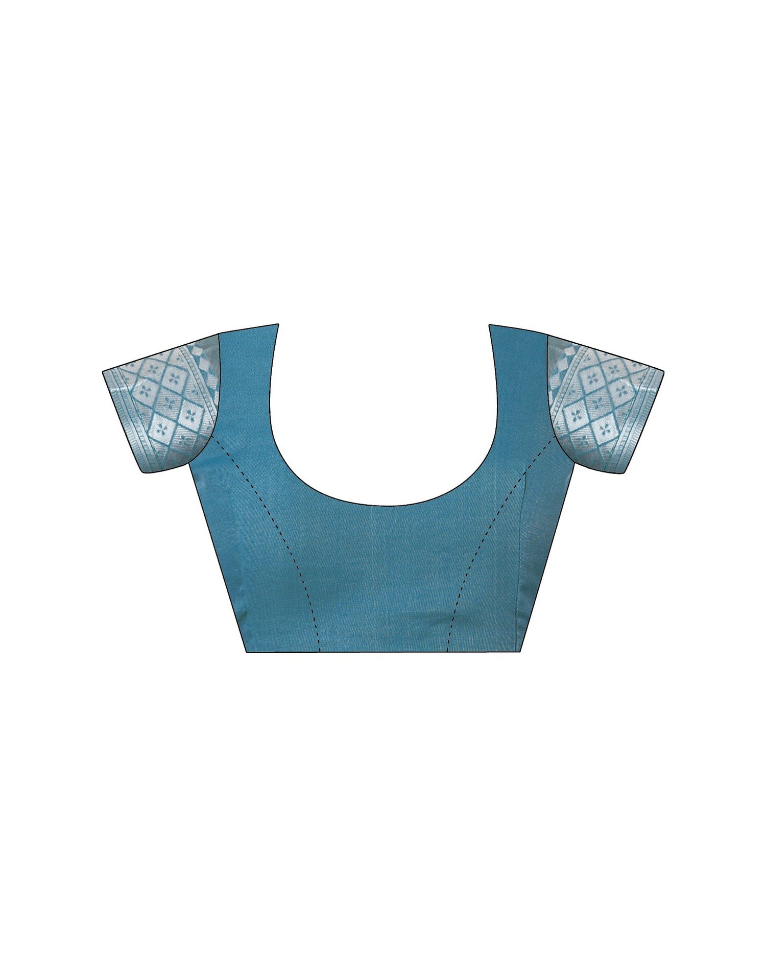 Turquoise Blue Chanderi Woven Saree
