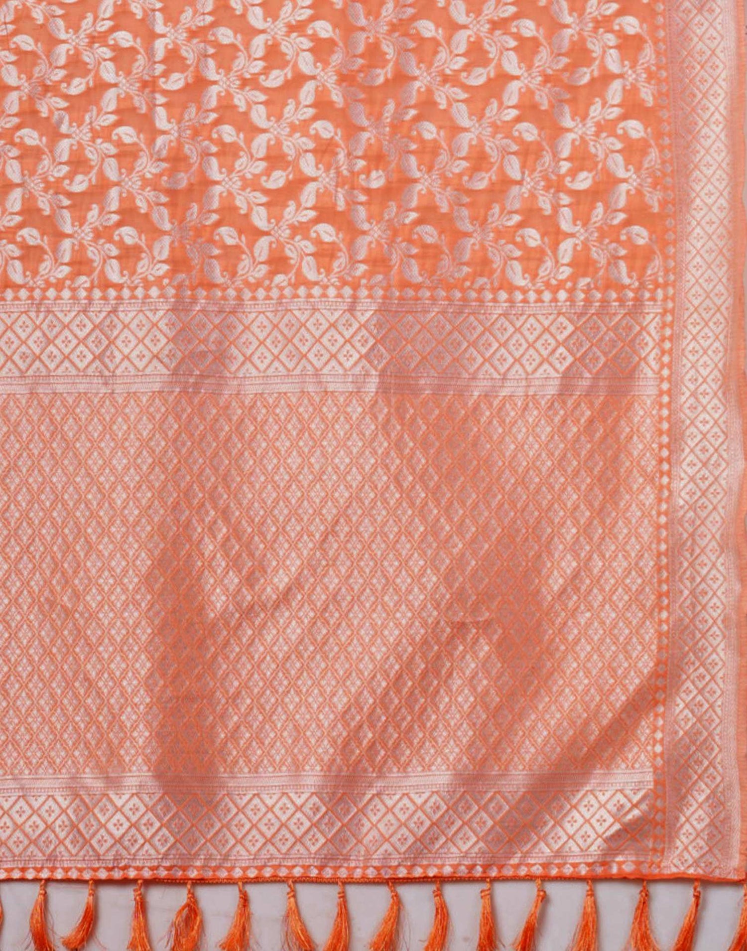 Light Orange Chanderi Woven Saree