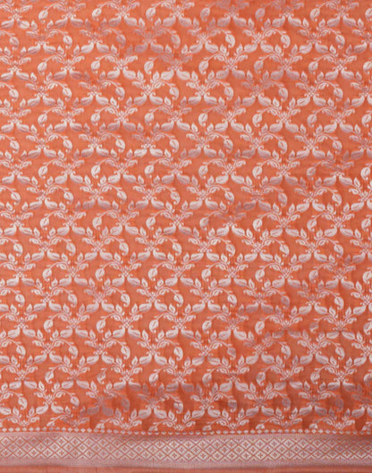 Light Orange Chanderi Woven Saree