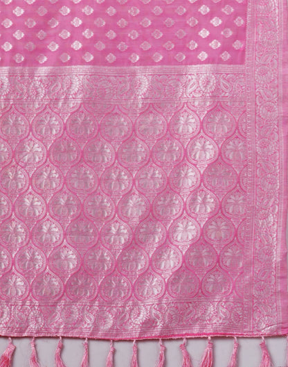 Light Pink Chanderi Woven Saree