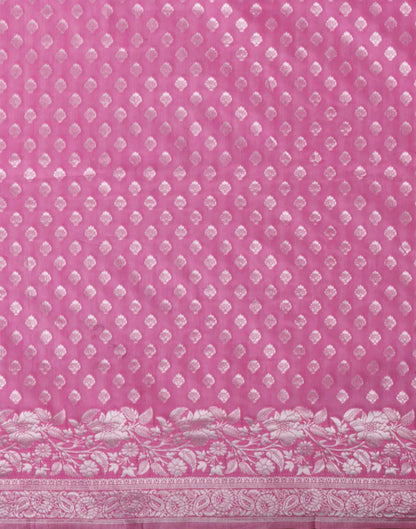 Light Pink Chanderi Woven Saree