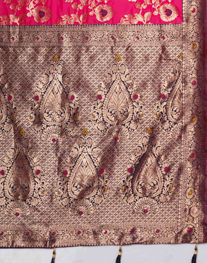 Rani Pink Silk Woven Banarasi Saree