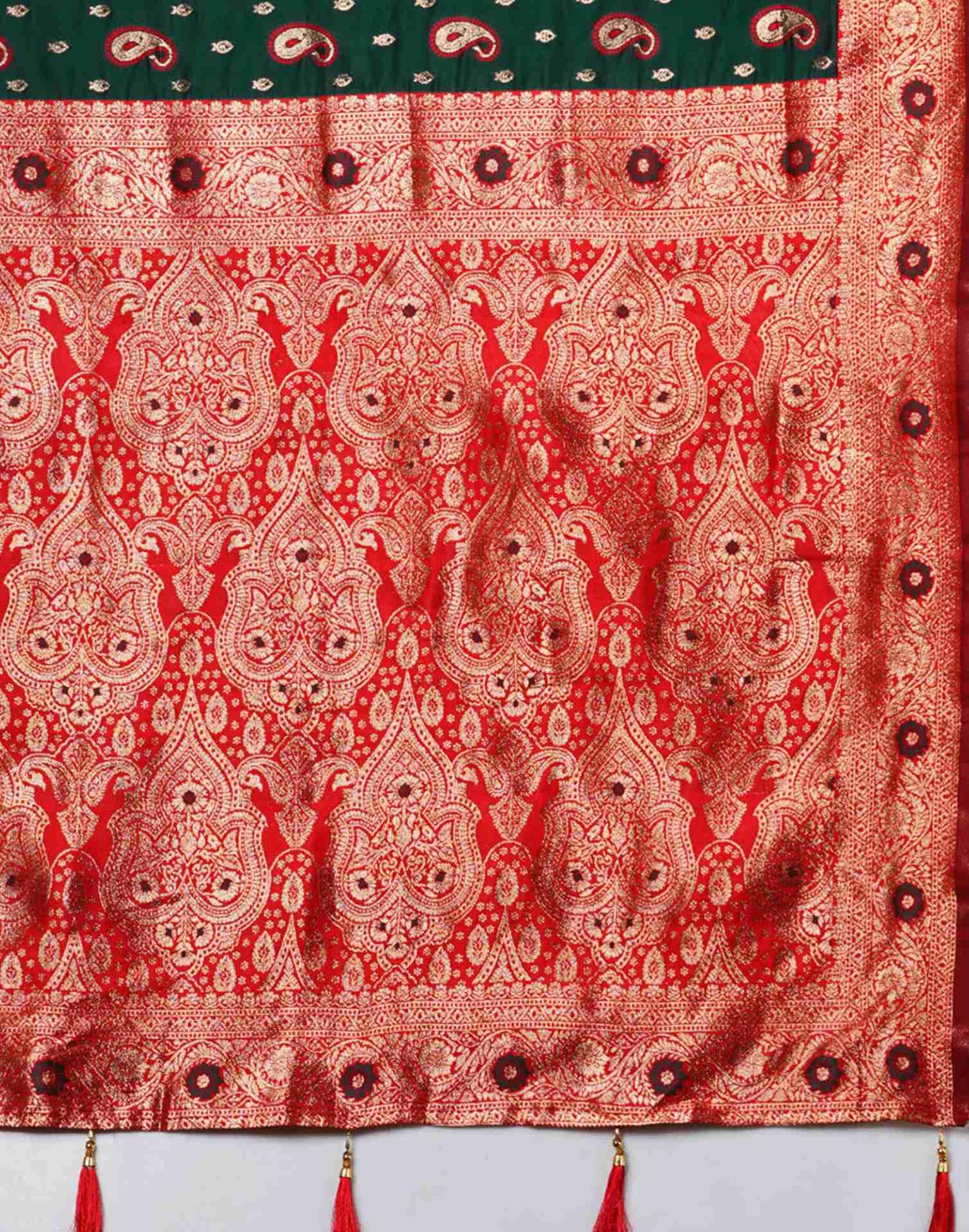 Dark Green Silk Woven Banarasi Saree