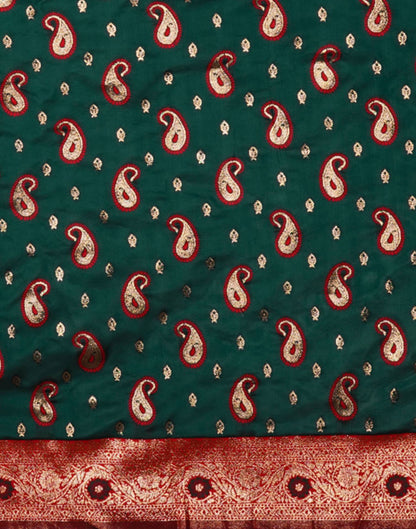 Dark Green Silk Woven Banarasi Saree