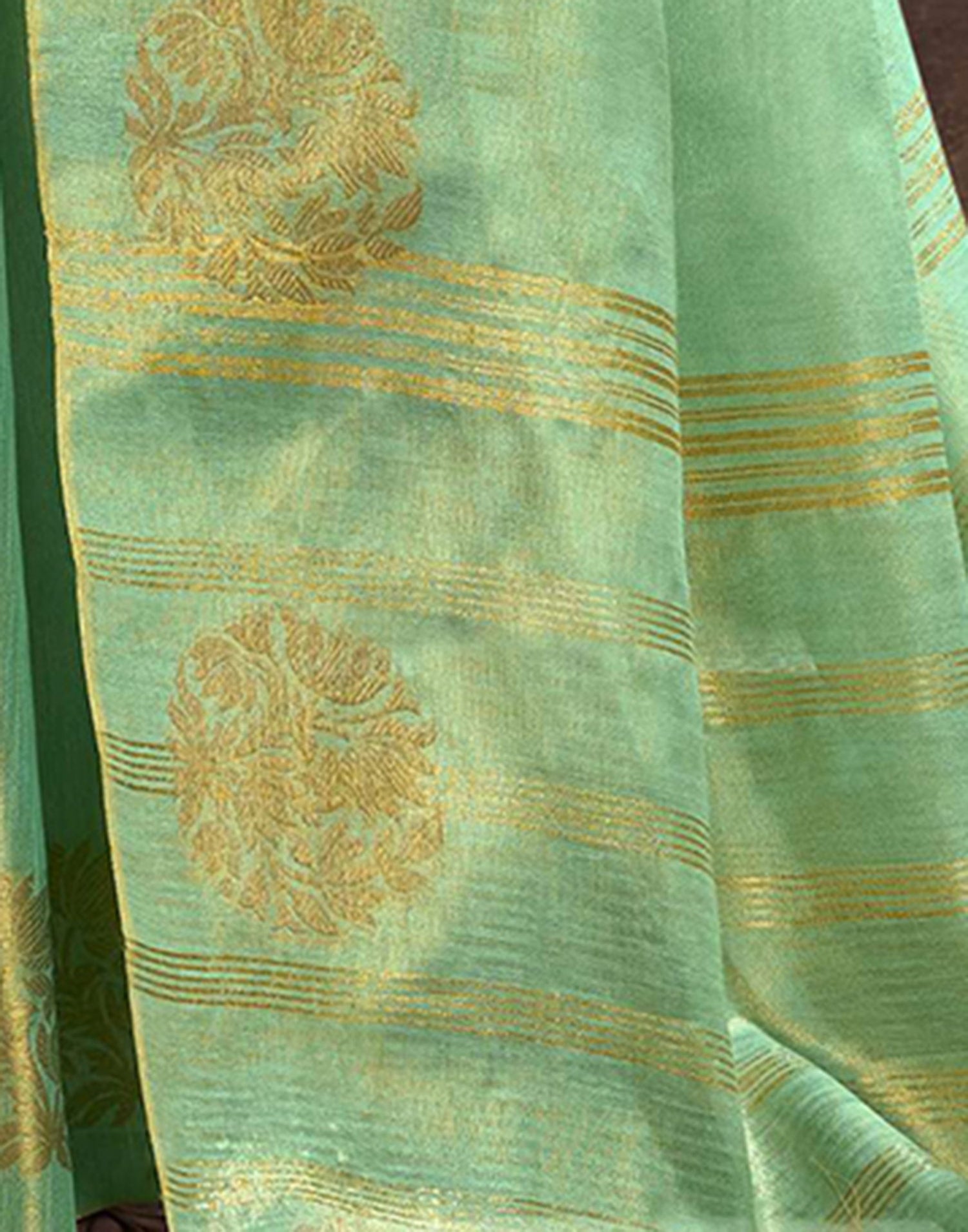 Sea Green Tissue Silk Woven Saree