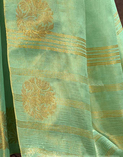 Sea Green Tissue Silk Woven Saree