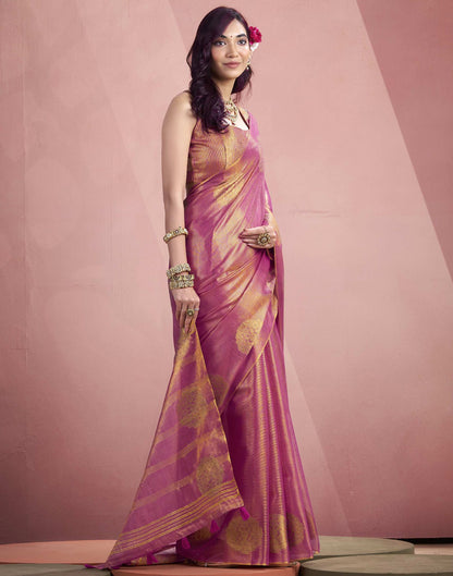 Rani Pink Tissue Silk Woven Saree