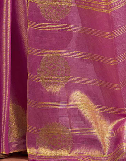 Rani Pink Tissue Silk Woven Saree