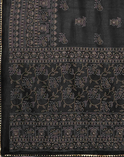 Black Silk Printed Saree