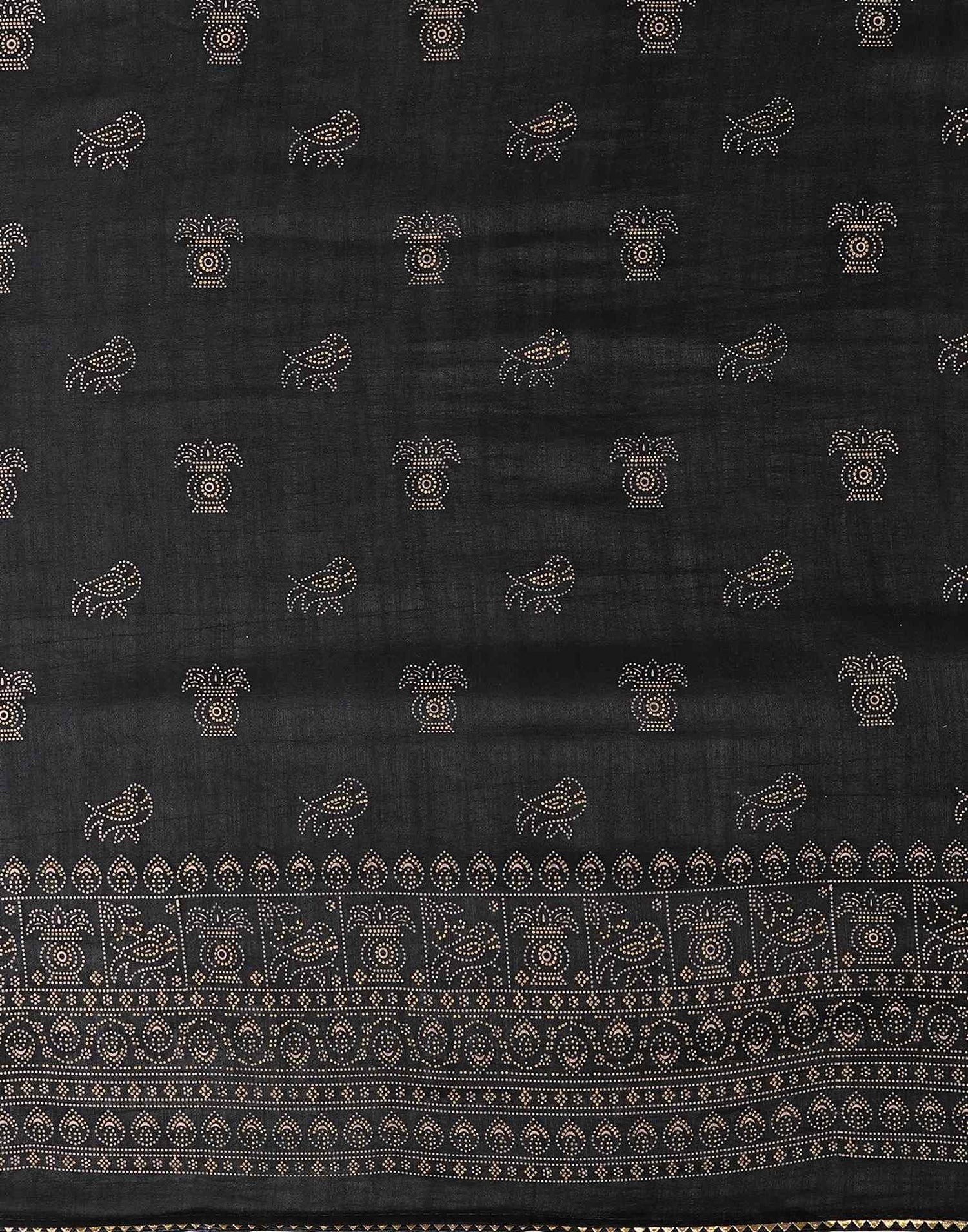Black Silk Printed Saree