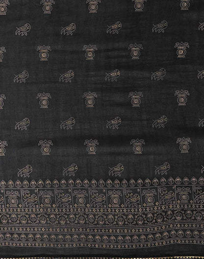 Black Silk Printed Saree