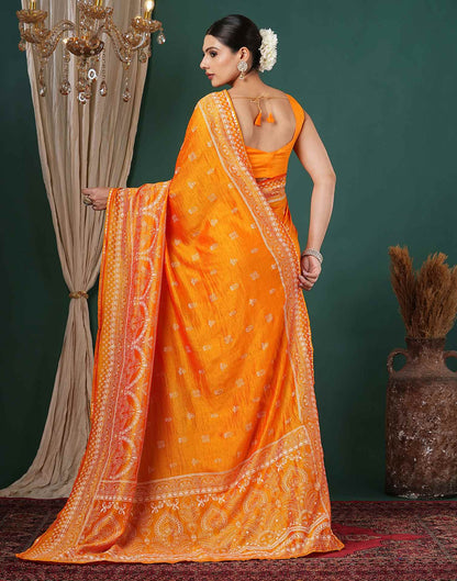 Turmeric Yellow Silk Printed Saree