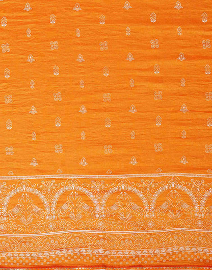 Turmeric Yellow Silk Printed Saree