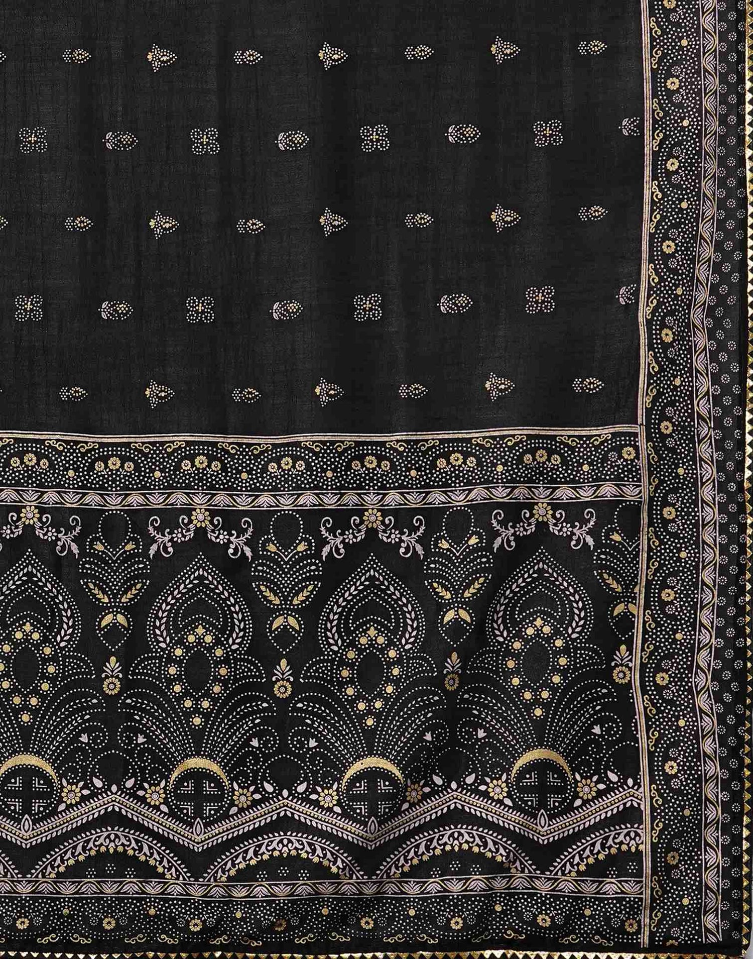 Black Silk Printed Saree
