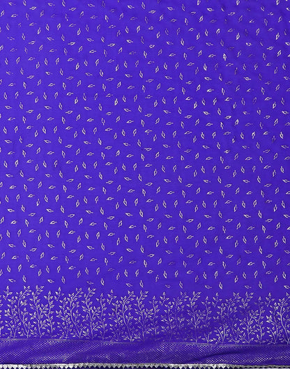 Blue Georgette Foil Printed Saree
