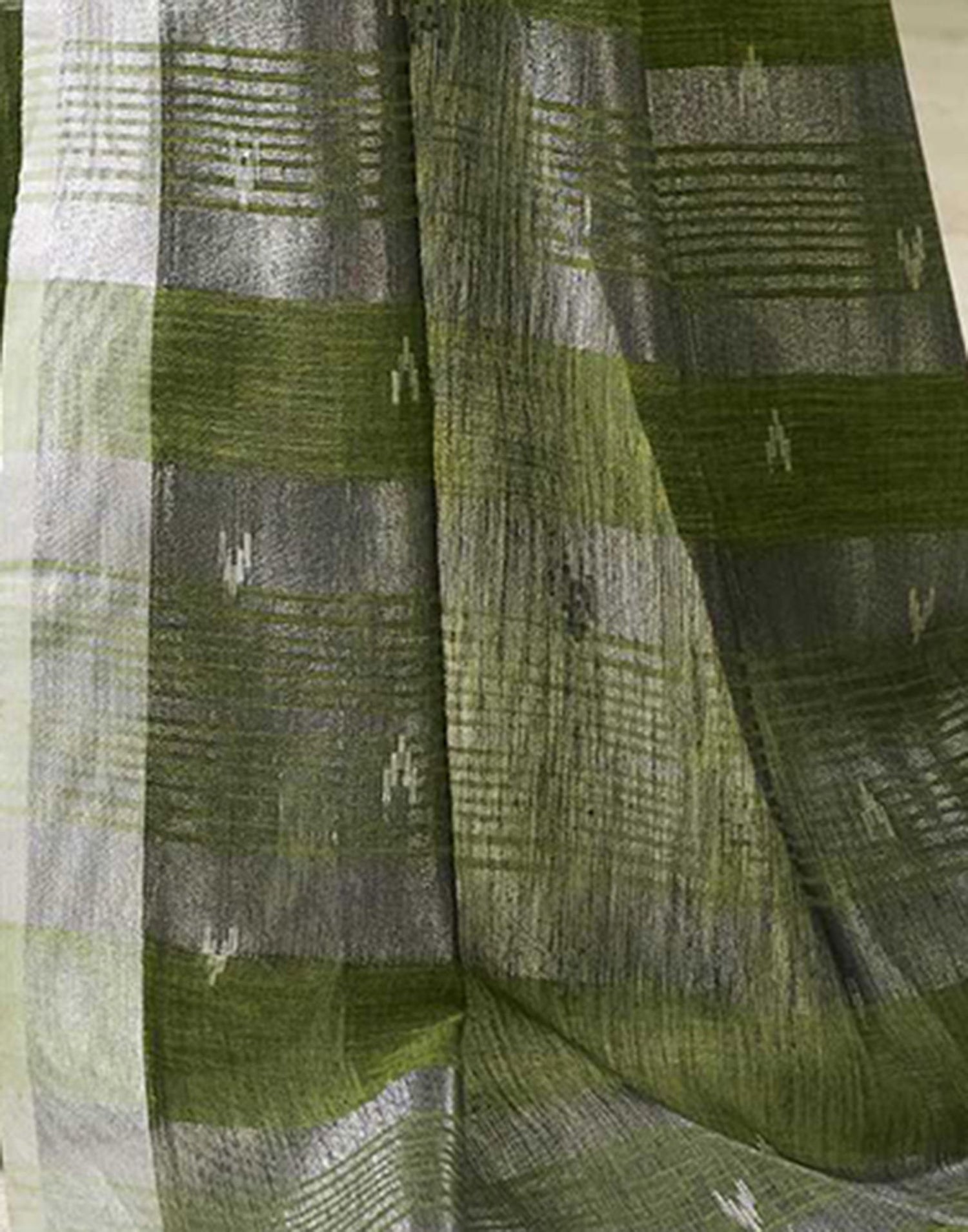 Green Linen Silk Woven Saree