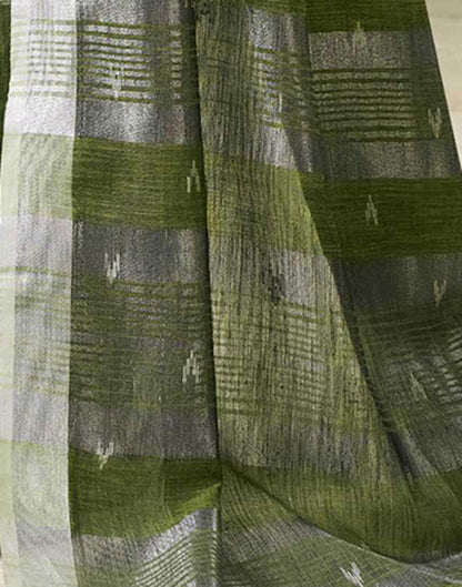 Green Linen Silk Woven Saree