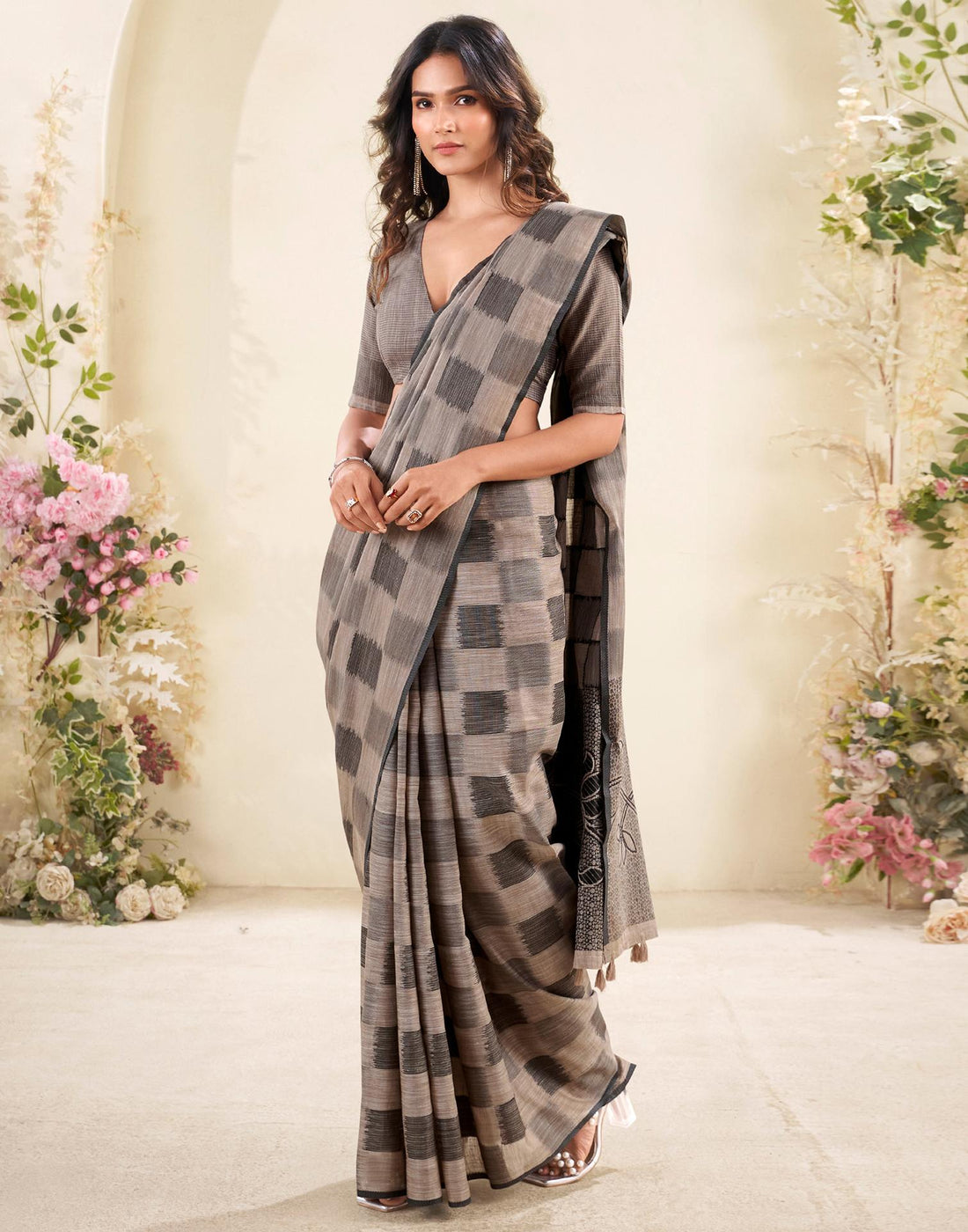 Mauve Silk Woven Saree