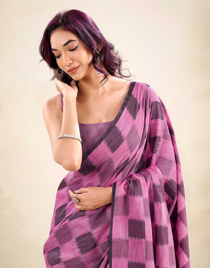 Pink Silk Woven Saree