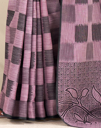Dusty Pink Silk Woven Saree