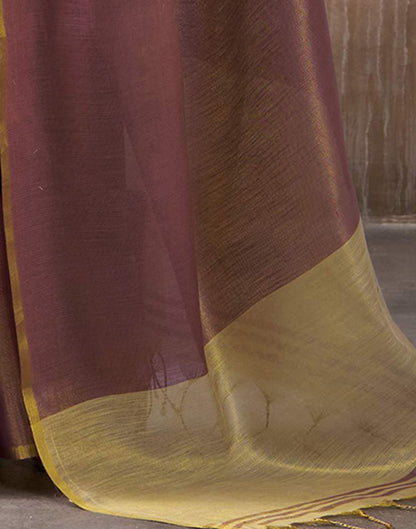 Magenta Tissue Silk Woven Plain Saree