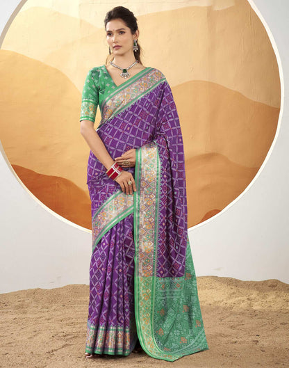Purple Silk Woven Patola Saree