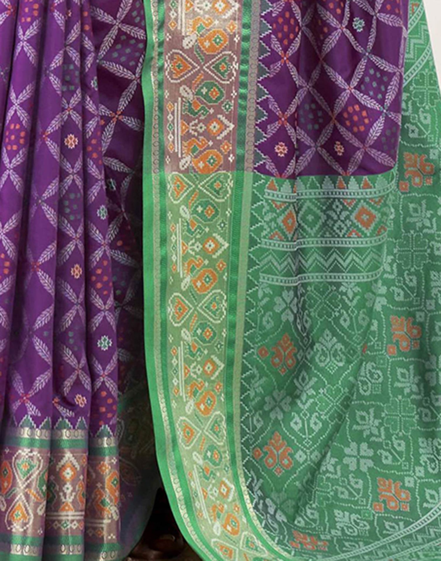 Purple Silk Woven Patola Saree