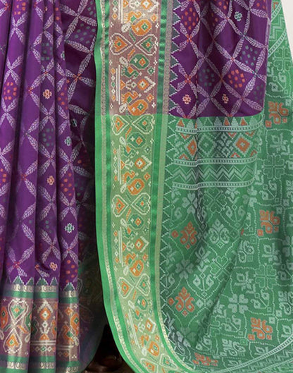 Purple Silk Woven Patola Saree