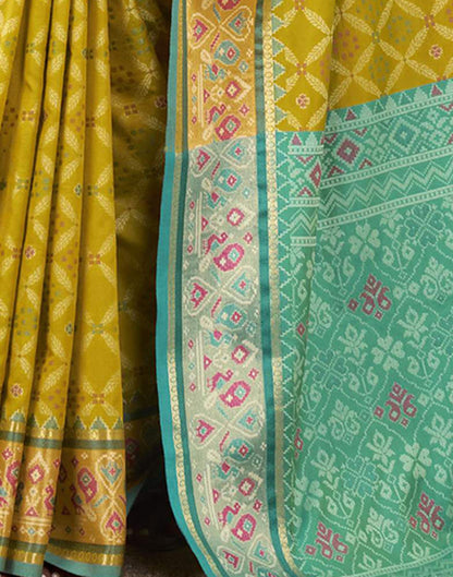 Green Silk Woven Patola Saree