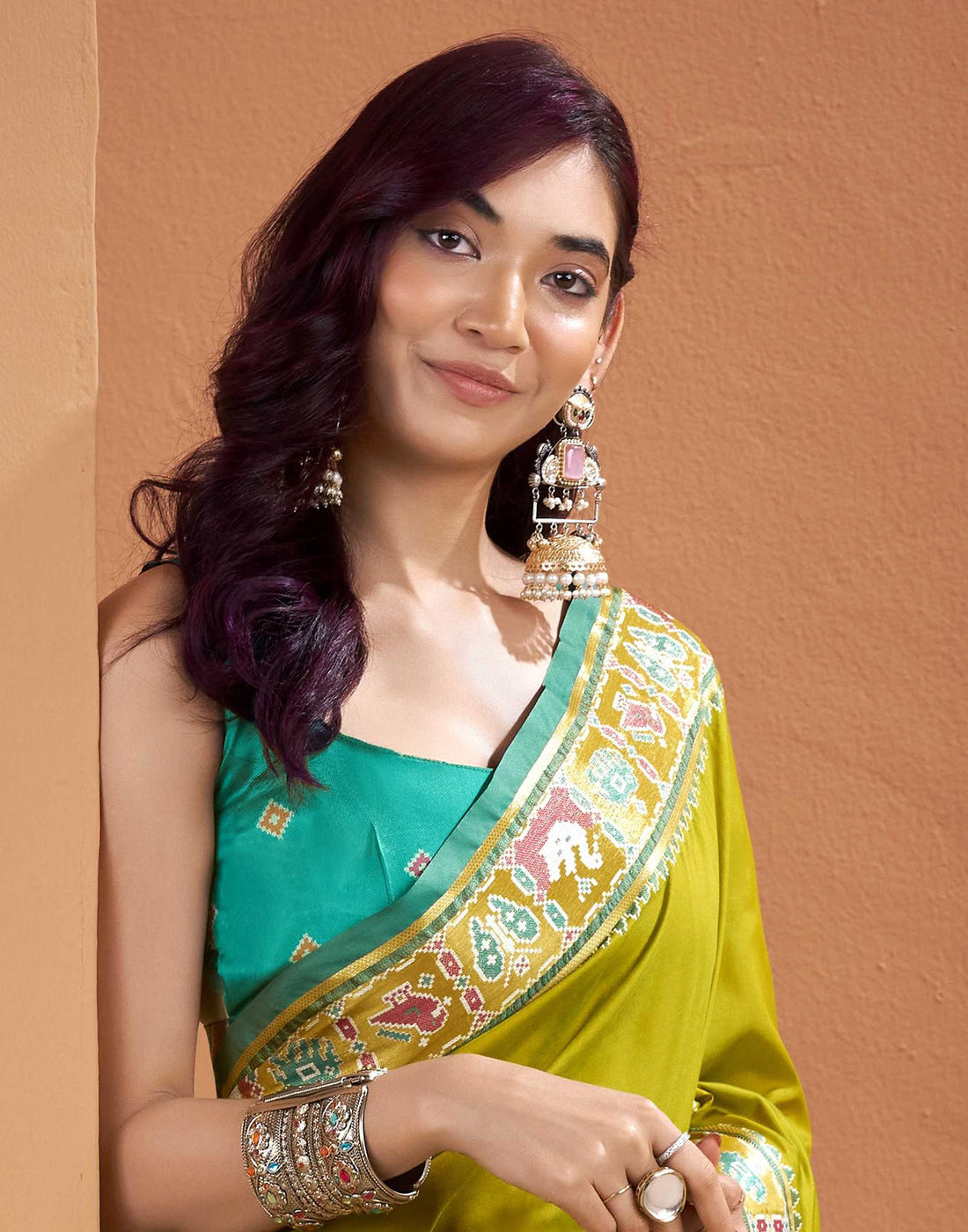 Mehandi Green Silk Woven Patola Saree