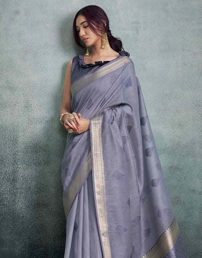 Dusty Purple Cotton Woven Saree