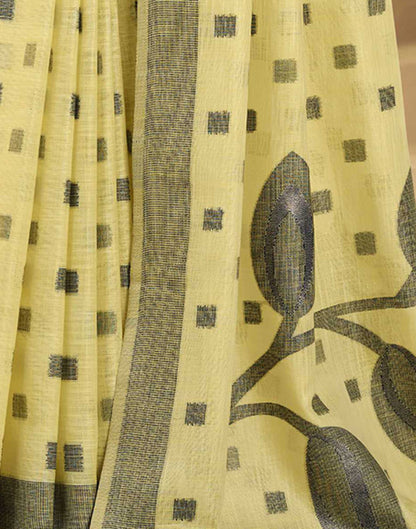 Light Yellow Silk Woven Saree