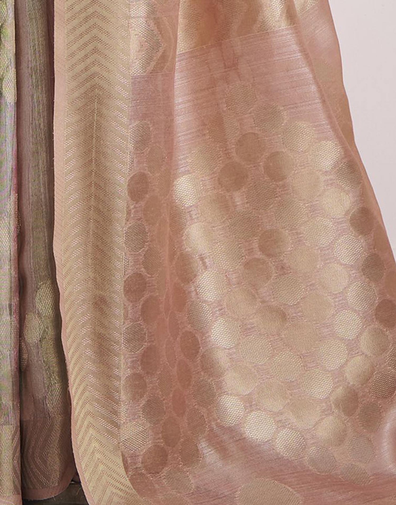 Rose Pink Khadi Printed Woven Saree
