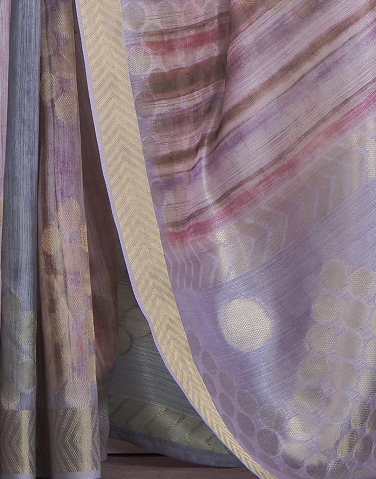 Lavender Khadi Printed Woven Saree