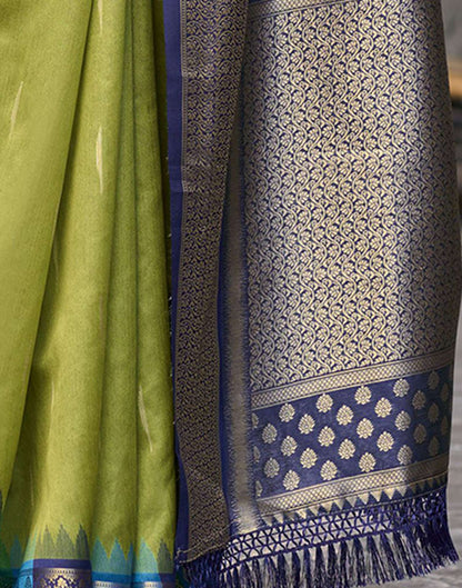 Mehandi Green Silk Woven Saree