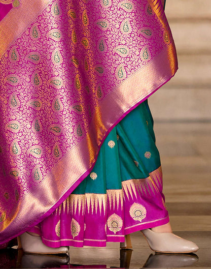 Rama Green Silk Woven Banarasi Saree