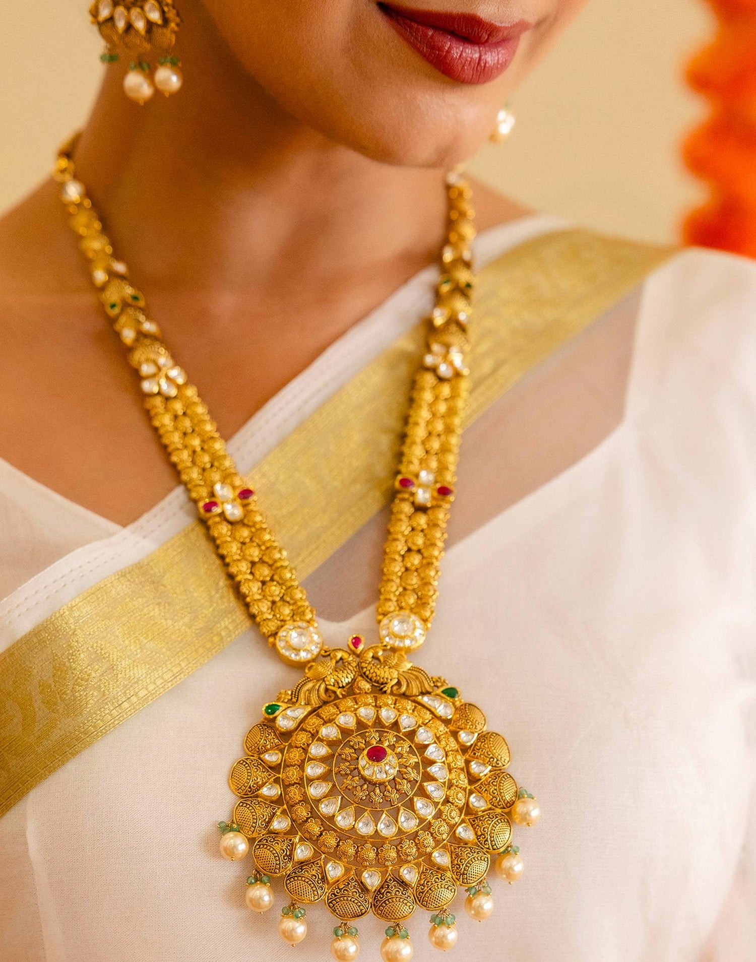 Off White Organza Woven Kanjivaram Saree