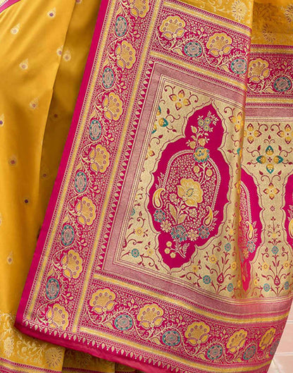Turmeric Yellow Silk Woven Banarasi Saree