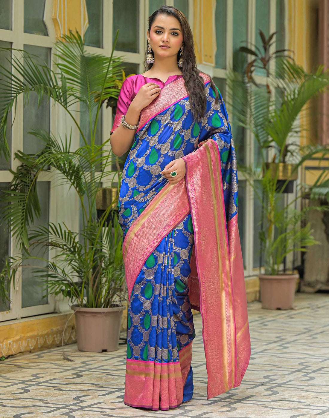 Blue Silk Woven Saree
