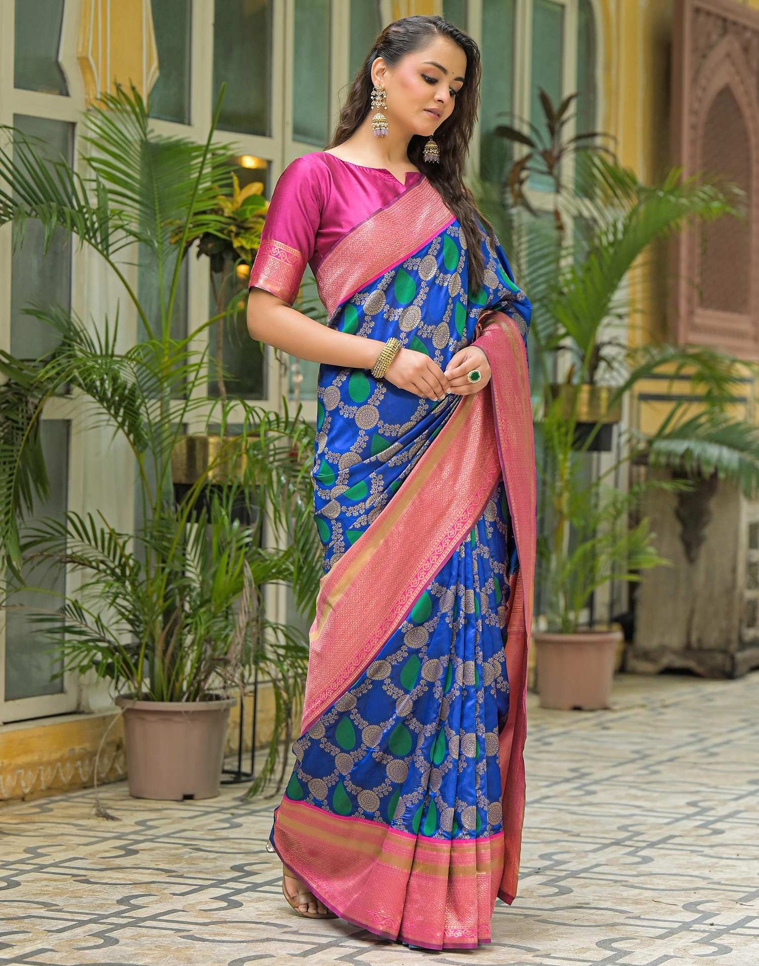 Blue Silk Woven Saree