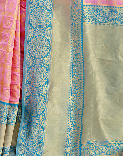 Pink Silk Woven Kanjivaram Saree